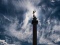 Angel silhouette on Alexander column, Saint Petersburg, Russia a Royalty Free Stock Photo