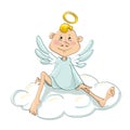 Angel sitting on a cloud