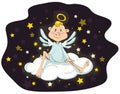 Angel sitting on a cloud Royalty Free Stock Photo