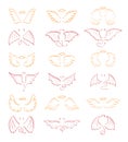 Angel sketch wing set vector. Marker hand drawn style of holy creations