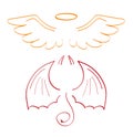 Angel sketch wing set vector. Marker hand drawn style of holy creations. Wing, feathers of bird, swan, eagle