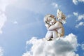Angel sleeping on the cloud Royalty Free Stock Photo