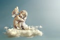 Angel sleeping on the cloud Royalty Free Stock Photo