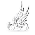Angel sleeping logo icon vector template Royalty Free Stock Photo