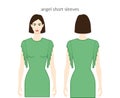 Angel sleeves Dalmation, flared short length clothes - ruffle dresses in women, tops, shirts technical fashion
