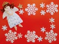 Angel and snowflakes card