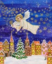 Angel with sparkler, Christmas picture