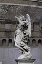 Angel statue looking towards the sky with spear Royalty Free Stock Photo