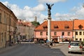 Angel Square in Vilnius in Lithuania with a monument of patron Angel Royalty Free Stock Photo