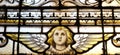 Angel, stained glass window in the church of Saint Martin in Zagreb Royalty Free Stock Photo