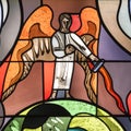Angel on stained window Royalty Free Stock Photo