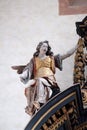 Angel, statue on the altar of the Holy Cross in Cistercian Abbey of Bronbach in Reicholzheim, Germany Royalty Free Stock Photo