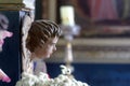 Angel, statue on the altar of St. Mary in the church of Our Lady of the Snows in Volavje, Croatia Royalty Free Stock Photo