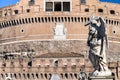 Angel statue on bridge Ponte Sant Angelo in Rome Royalty Free Stock Photo