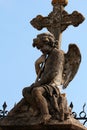 Angel statue at the cemetery Royalty Free Stock Photo