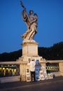 Angel statue on Ponte Sant`Angelo in Rome, Italy