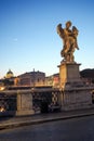 Angel statue on Ponte Sant`Angelo in Rome, Italy