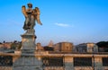 angel statue on Saint Angelo bridge in Rome Italy Royalty Free Stock Photo