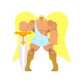 Angel Strong. Powerful archangel. Power of god. Vector