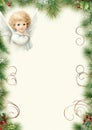 Angel Tree Topper watercolor winter border