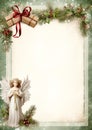 Angel Tree Topper watercolor winter border