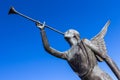 Angel trumpeter isolated against blue sky Royalty Free Stock Photo