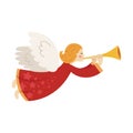 angel trumpets christmas symbol in beautiful merry christmas Royalty Free Stock Photo