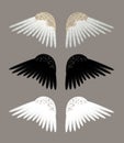 Decorative Angel Wings Silhouettes Royalty Free Stock Photo