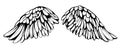 Angel wings, bird wings collection cartoon hand drawn vector illustration sketch Royalty Free Stock Photo