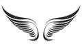 Angel wings, bird wings collection cartoon hand drawn vector illustration. Logo, icon Royalty Free Stock Photo