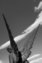 Angel wings black and white photo religious icons Royalty Free Stock Photo
