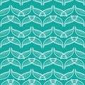 Angel wings blue green art seamless sketch pattern Royalty Free Stock Photo
