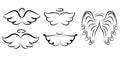 Angel wings drawing vector illustration. Winged angelic tattoo i