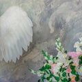 Angel wings - element of women`s costume Royalty Free Stock Photo