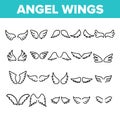 Angel Wings Flying Collection Icons Set Vector Royalty Free Stock Photo