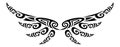 Angel wings flying tattoo tribal stylised maori koru design