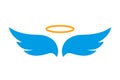 Angel wings icon with nimbus - for stock Royalty Free Stock Photo