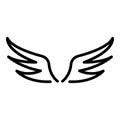 Angel wings icon, outline style Royalty Free Stock Photo