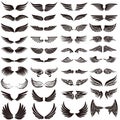 Angel wings icon vector set. fly illustration sign collection. pilot symbol. Royalty Free Stock Photo