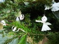 Angel with wings, little man hanging on the Christmas tree, handmade by a little girl
