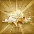 Angel wings, old style vector icon Royalty Free Stock Photo