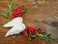 Angel wings ornament with berries