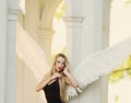 angel with wings outdoors