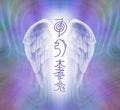 Angel Wings and Reiki Symbols Diagram Royalty Free Stock Photo