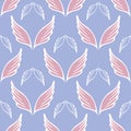 Angel wings seamless sketch pattern