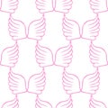 Angel wings seamless white pink pattern