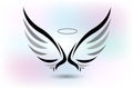 Angel wings sketch logo Royalty Free Stock Photo