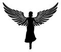 Angel Woman With Wings Silhouette