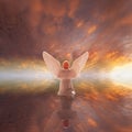 Angel worshiping God Royalty Free Stock Photo