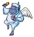 The angel yeti is enjoying bell and little book